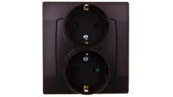 KARO Gniazdo podwójne z/u Schuko z przesłonami czekoladowy metalik GP-2SSP/40