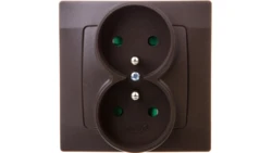 KARO Gniazdo podwójne z/u z przesłonami czekoladowy metalik GP-2SZP/40