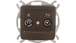 KARO Gniazdo antenowe RTV końcowe 2,5-3dB czekoladowy metalik GPA-SK/m/40