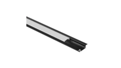Profil P03 podtynkowy do taśm LED czarny z kloszem mrożonym + zaślepki 6 szt. 3m EC61731 /10szt./