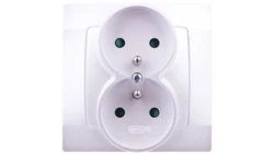 KARO Gniazdo podwójne z/u z przesłonami srebrny perłowy GP-2SZP/43