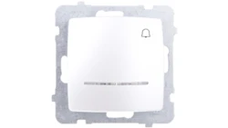 KARO Przycisk /dzwonek/ z podświetleniem srebrny perłowy ŁP-6SS/m/43