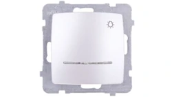 KARO Przycisk /światło/ z podświetleniem srebrny perłowy ŁP-5SS/m/43