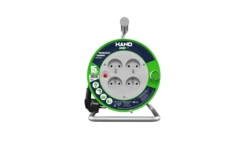 Przedłużacz bębnowy ECO LINE, 4x2p+Z, 10A, 2300W, przewód 3x1mm H05VV-F 15m CZARNY