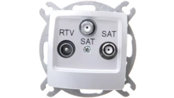 KARO Gniazdo antenowe RTV-SAT-SAT srebrny perłowy GPA-S2S/m/43