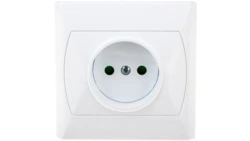 AKCENT Gniazdo pojedyncze b/u z przesłonami białe GP-1AP/00