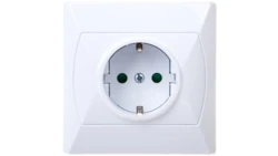 AKCENT Gniazdo pojedyncze z/u Schuko z przesłonami białe GP-1ASP/00