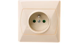 AKCENT Gniazdo pojedyncze z/u z przesłonami beżowe GP-1AZP/01