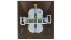 AKCENT Gniazdo podwójne z/u z niezamiennością faz brązowe GP-2AC/24