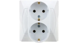 AKCENT Gniazdo podwójne z/u Schuko białe GP-2AS/00