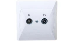 AKCENT Gniazdo antenowe RTV przelotowe 10dB białe GPA-10AP/00