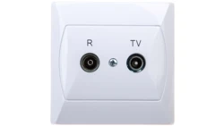 AKCENT Gniazdo antenowe RTV przelotowe 14dB białe GPA-14AP/00