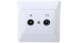 AKCENT Gniazdo antenowe RTV przelotowe 16dB białe GPA-16AP/00