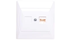 AKCENT Gniazdo komputerowe pojedyncze RJ45 kat.5e FOREX białe GPK-1A/F/00
