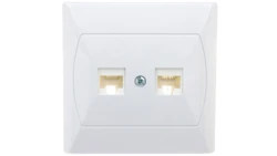 AKCENT Gniazdo komputerowe podwójne RJ45 kat.5e FOREX białe GPK-2A/F/00