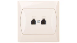 AKCENT Gniazdo telefoniczne podwójne RJ11 niezależne beżowe GPT-2AN/01