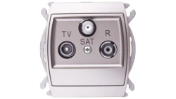 GAZELA Gniazdo antenowe RTV-SAT końcowe satynowe GPA-JS/m/16/16