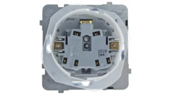 KARO Gniazdo bryzgoszczelne z/u IP44 z przesłonami klapka przezroczysta srebrny perłowy GPH-1SZP/m/43/d