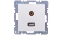 Berker/B.Kwadrat Gniazdo USB 3,5mm Audio kremowe połysk 3315398982