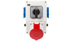 Zestaw instalacyjny z gniazdem 32A 5P+2x2P+Z RS-Z (0-1) czerwony 6276-00