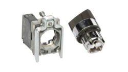 Przełącznik 2 położeniowy pokrętło 22mm czarny 1Z bez samopowrotu XB4BD21